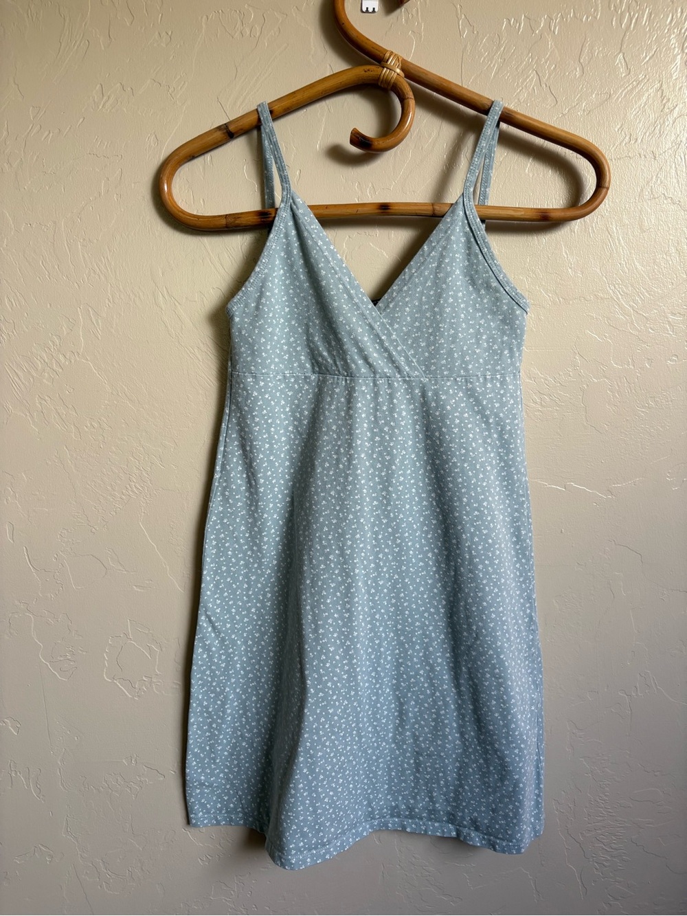 Brandy Melville Dainty Floral Light Blue Cami Mini Summer Dress Cotton Ditzy